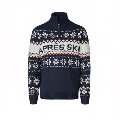 Men's Sweater Norwegian Texture Half Zipper