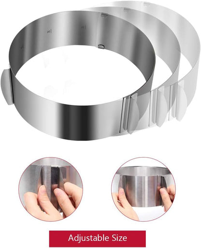 Cake Ring Adjustable Round Stainless Steel
