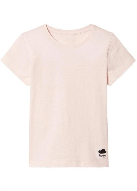 Lupilu children's T-shirt for girls basic plain with a cloud patch