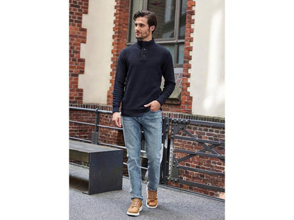 Button-down strip sweater for men livergy