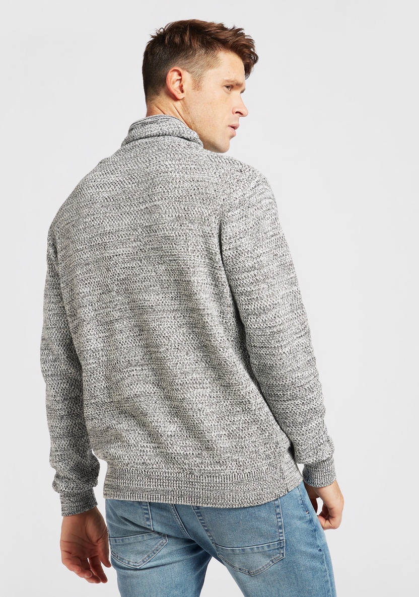 Men’s Textured High Neck Sweater