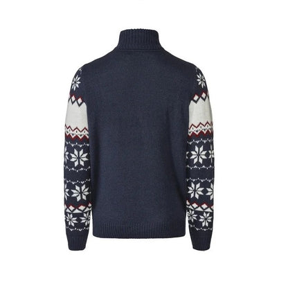 Men's Sweater Norwegian Texture Half Zipper