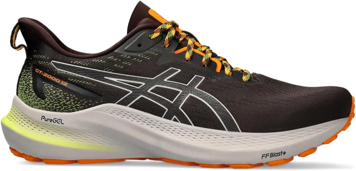 ASICS Men's GT-2000 12 Trail Running Shoes, 7.5, Nature Bathing/NEON Lime