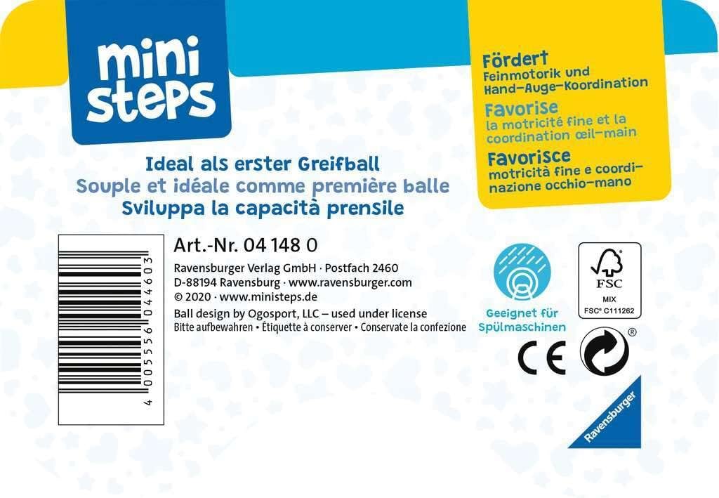 Ravensburger ministeps 4148 باليبا - كرة مرنة، لعبة إمساك وعضاضة - ألعاب أطفال من عمر 0 شهر - أحمر
