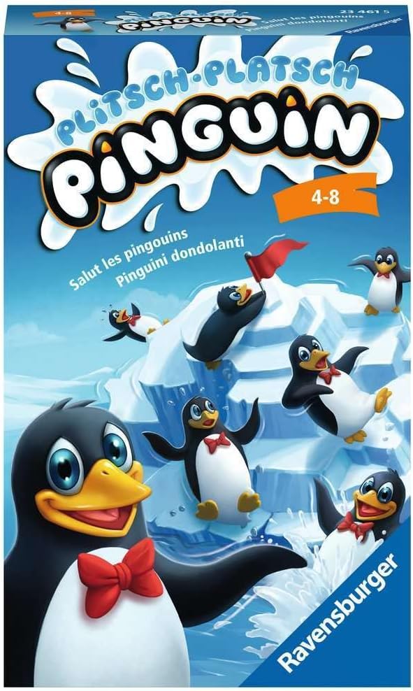 Ravensburger 23461 - أهلاً أيها البطريق، لعبة هدية لـ 1-4 لاعبين، لعبة أطفال من 4 سنوات فما فوق، حجم صغير، لعبة سفر