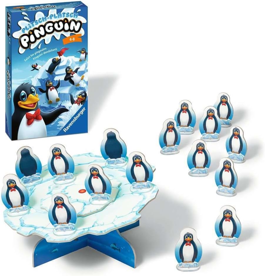 Ravensburger 23461 - أهلاً أيها البطريق، لعبة هدية لـ 1-4 لاعبين، لعبة أطفال من 4 سنوات فما فوق، حجم صغير، لعبة سفر