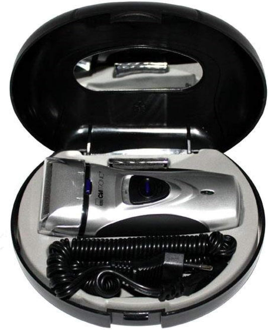 ماكينة حلاقة رجالية Clatronic HR 2603 N مزودة بشفرات حلاقة باللون الأسود والفضي