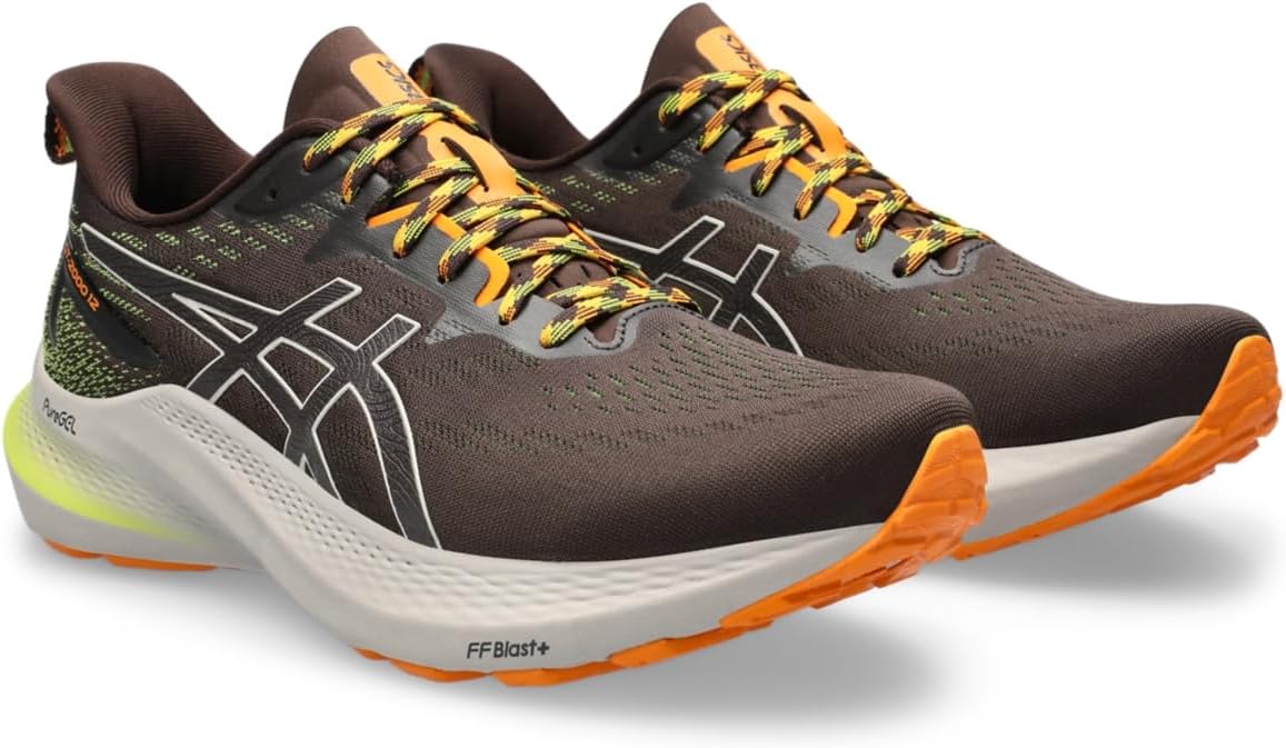 ASICS Men's GT-2000 12 Trail Running Shoes, 7.5, Nature Bathing/NEON Lime