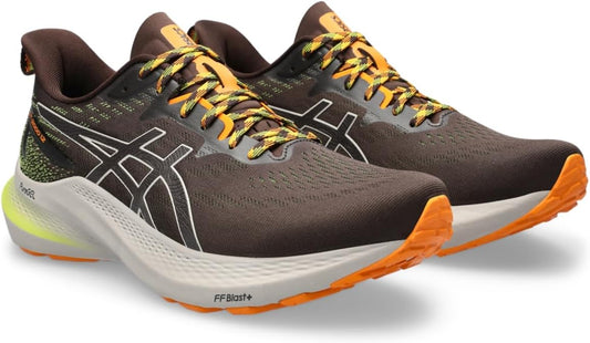 ASICS Men's GT-2000 12 Trail Running Shoes, 7.5, Nature Bathing/NEON Lime