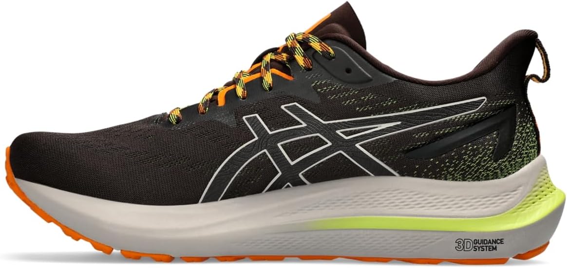 ASICS Men's GT-2000 12 Trail Running Shoes, 7.5, Nature Bathing/NEON Lime