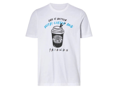 F.R.I.E.N.D.S Men’s Cotton T-Shirt, white