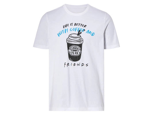 F.R.I.E.N.D.S Men’s Cotton T-Shirt, white