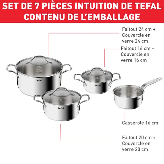 Tefal Intuition 7-pieces cooking set