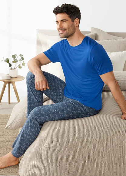Livergy Men's Pajamas Sleeve Blue