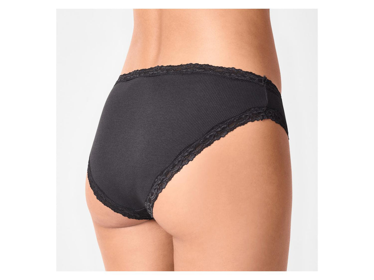 ESMARA Women’s Ribbed Briefs With Lace, 5 pcs (Navy/Grey)