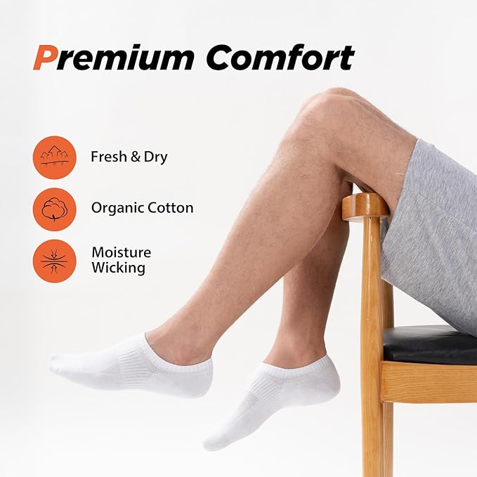 PULIOU Socks, Unisex, White, 10 Pairs