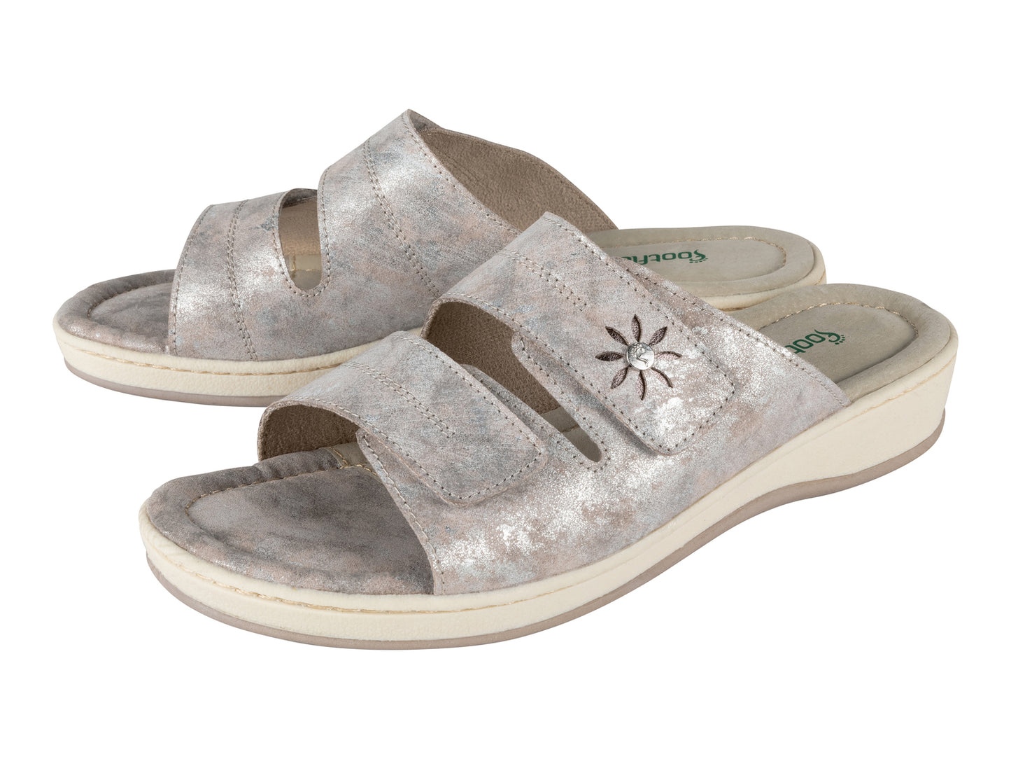 Women's Comfortable Flip-Flops, Leather Insoles, FootFlexx