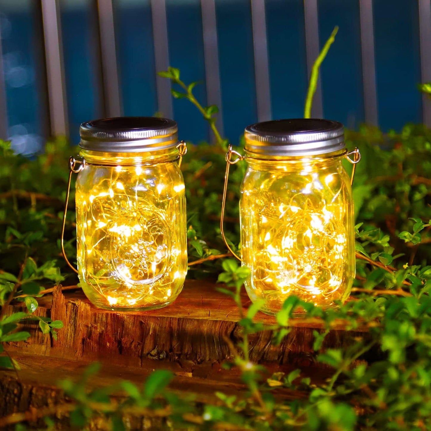3 Pack Solar Mason Jar Lights,30 LED Water-Proof Outdoor Solar Lanterns