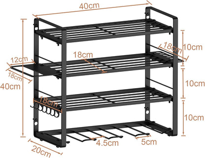 4 Tier 40cm Solid Metal Heavy Duty Garage Tool Rack Organiser