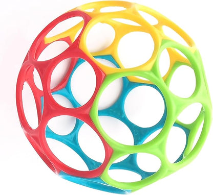 Bright Starts Oball Easy Grasp Classic Ball BPA-Free Infant Toy In Red, Yellow, Green, Blue