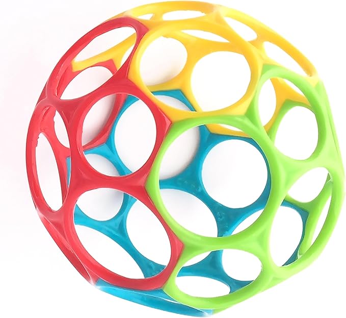 Bright Starts Oball Easy Grasp Classic Ball BPA-Free Infant Toy In Red, Yellow, Green, Blue