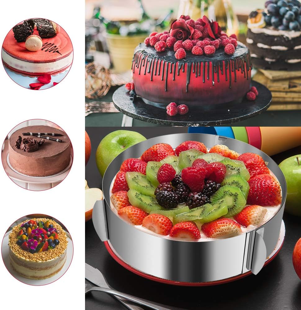 Cake Ring Adjustable Round Stainless Steel