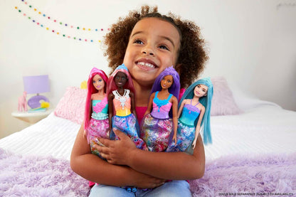 Barbie Dreamtopia Royal Doll with Dark-Pink Hair Wearing Removable Skirt, Shoes & Headband