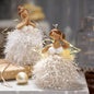 Christmas Decoration - Decorative Figures Angels Set of 2 - Christmas Angel - LED Illuminated - White