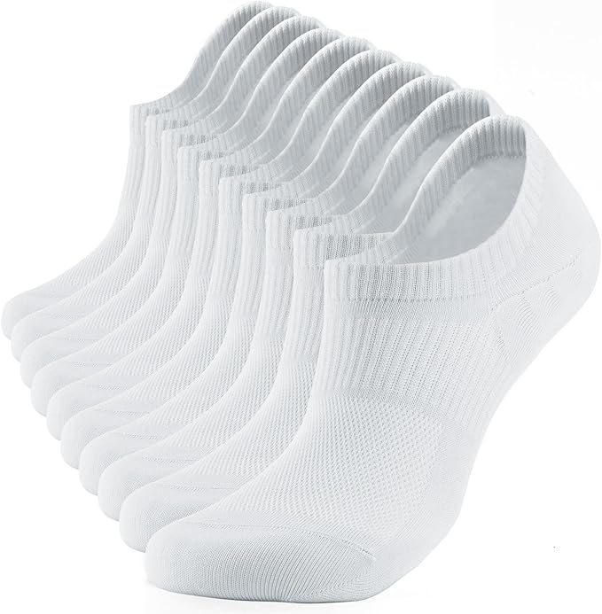 PULIOU Socks, Unisex, White, 10 Pairs