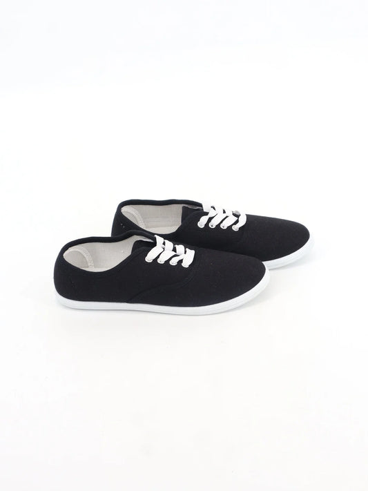 Women's Plain Solid Flat Shoes,Black