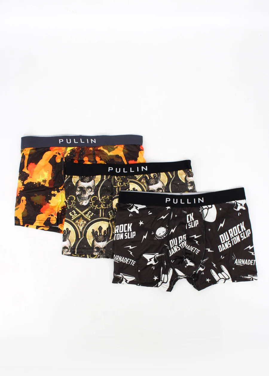 Pull In Men's 3 Pack Graphic Printed Boxer Set,Multi