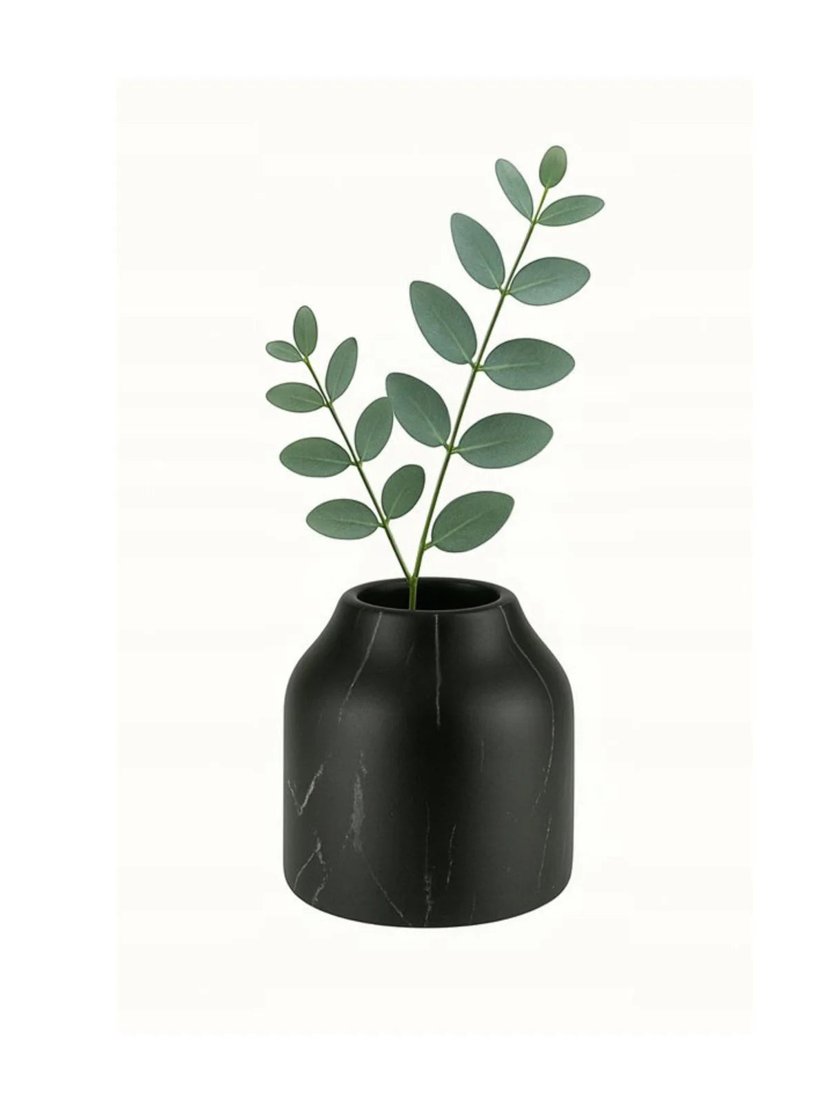 Livarno Home Decorative Vase Black Marble Look 11x12 cm