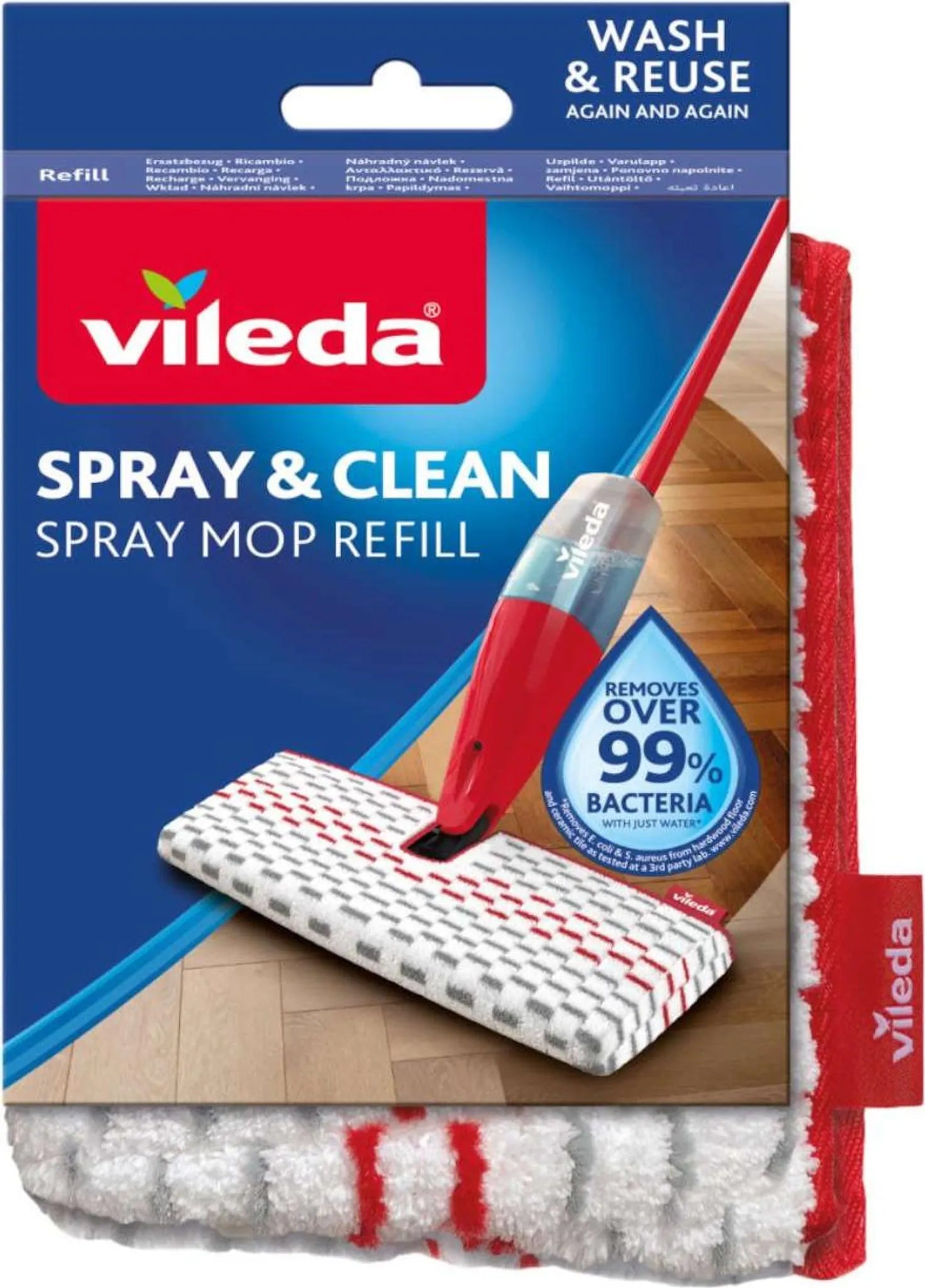 Vileda Replacement Cover Spray and Clean Microfiber Mop Cover for Spray Wiper