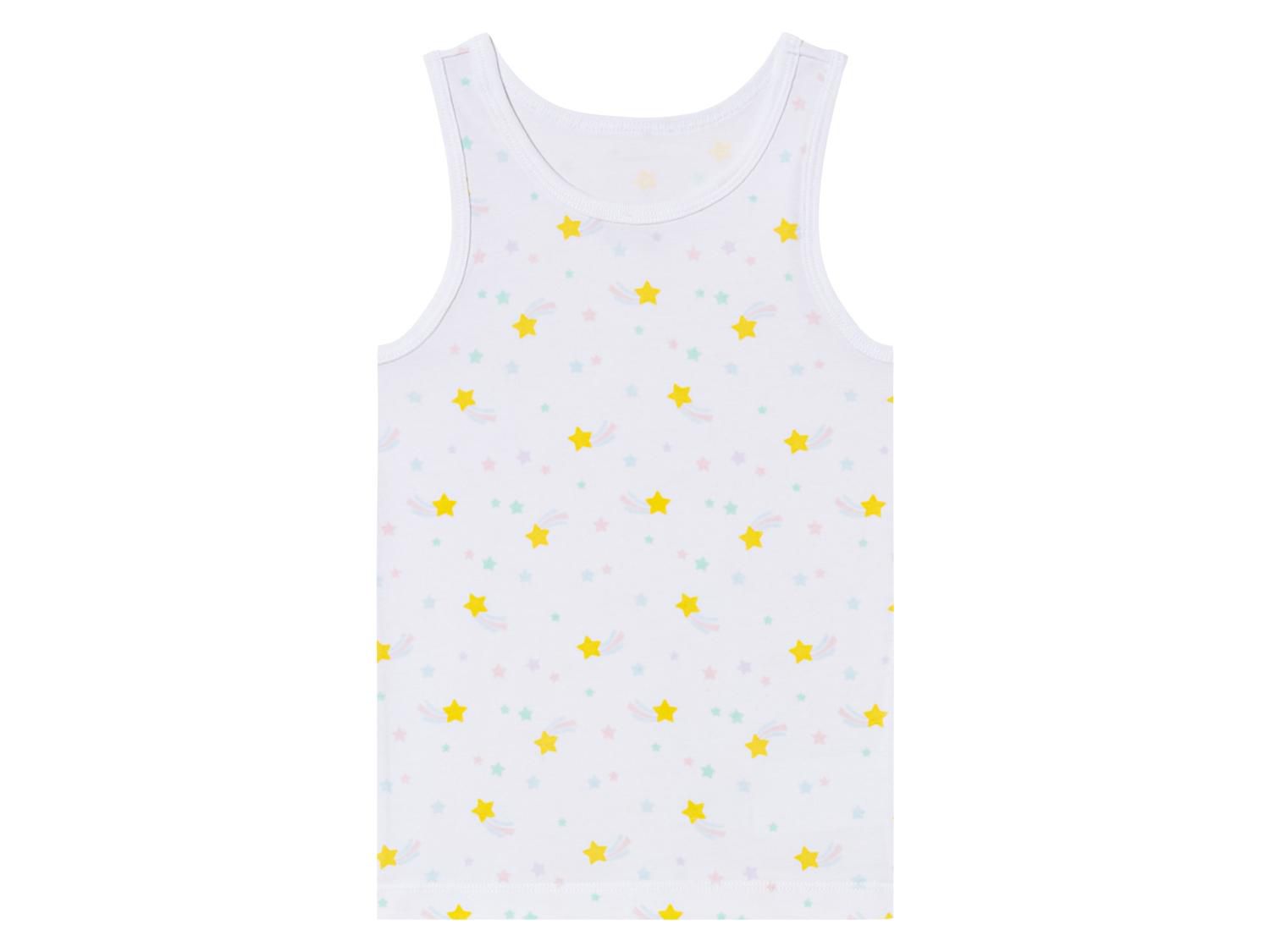 Lupilu® 2-piece girls' tank tops, Yellow/White