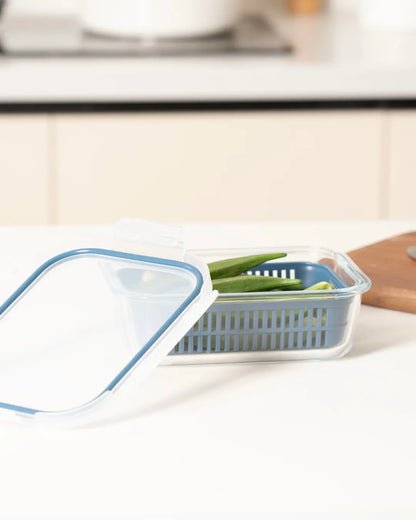FRESHFLOW Glass Container with Drain Basket