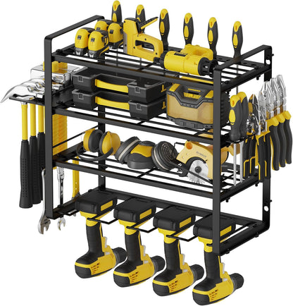 4 Tier 40cm Solid Metal Heavy Duty Garage Tool Rack Organiser