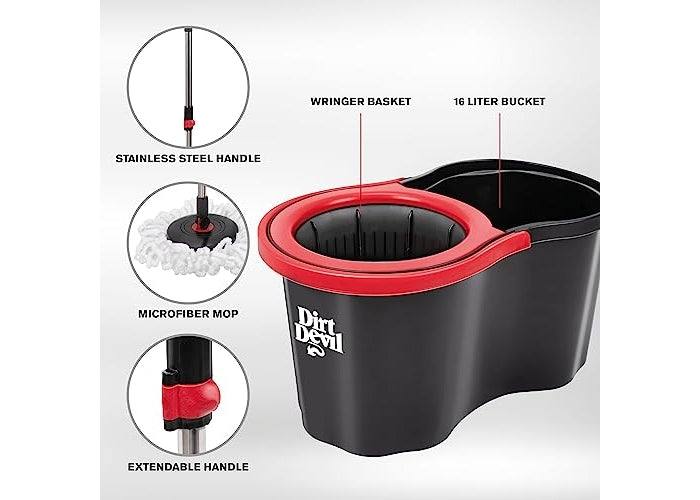 Dirt Devil Mop System with Wringer – 16 L Bucket
