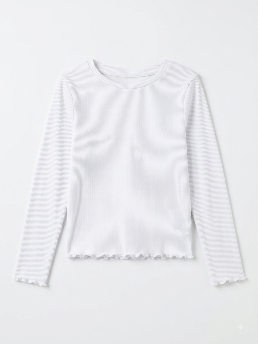 PRIMARK Girls Ribbed Longsleeve Top