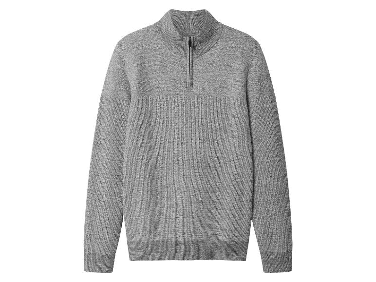Men’s Half-Zip Jumper - esmara men (Grey)