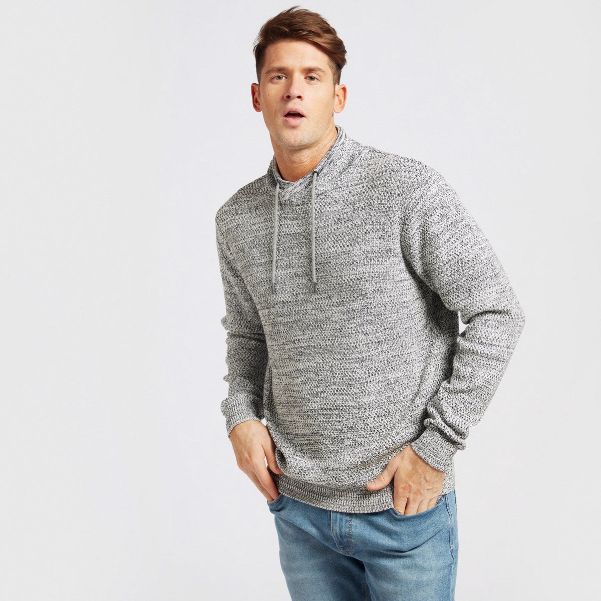 Men’s Textured High Neck Sweater