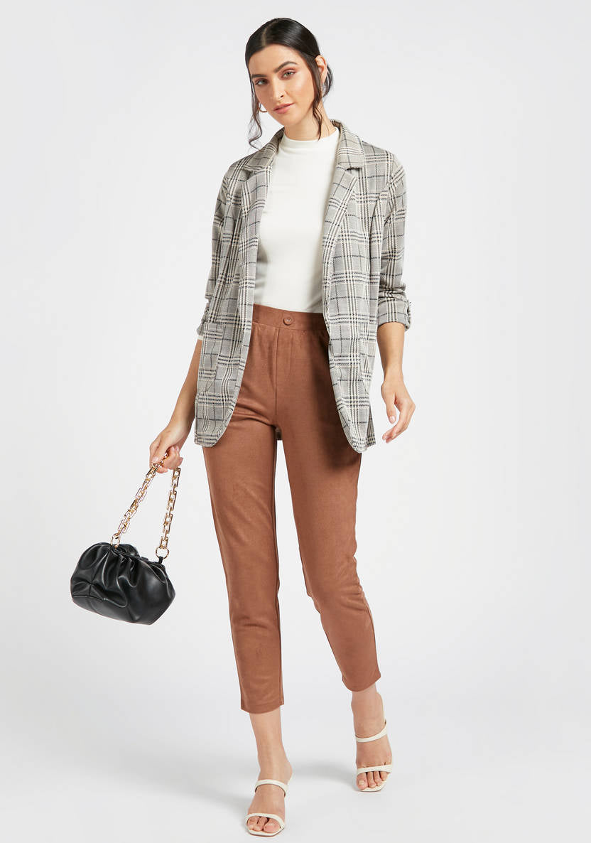 Women’s Check Blazer (3/4 sleeves)
