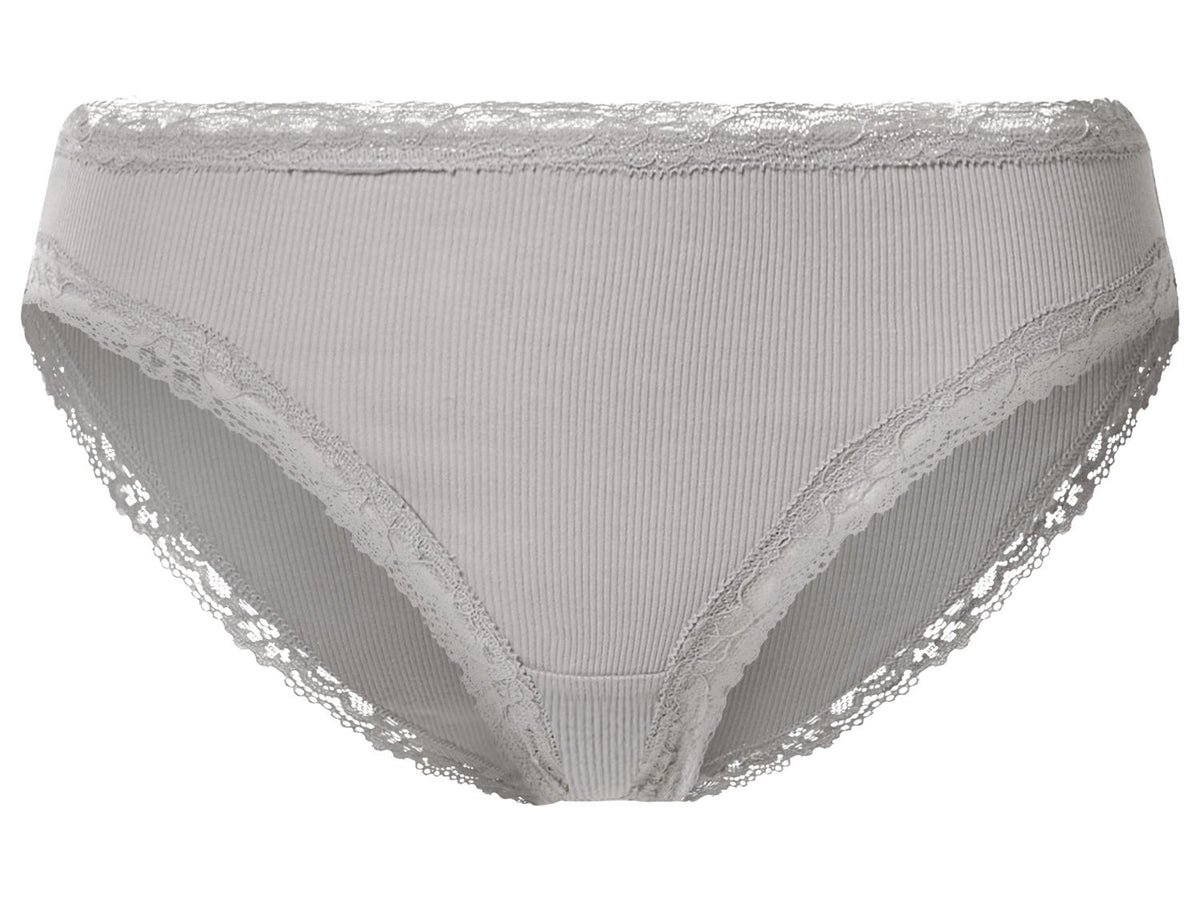 ESMARA Women’s Ribbed Briefs With Lace, 5 pcs (Navy/Grey)