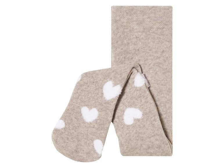 LUPILU Baby tights - Hearts (beige), 2 pcs