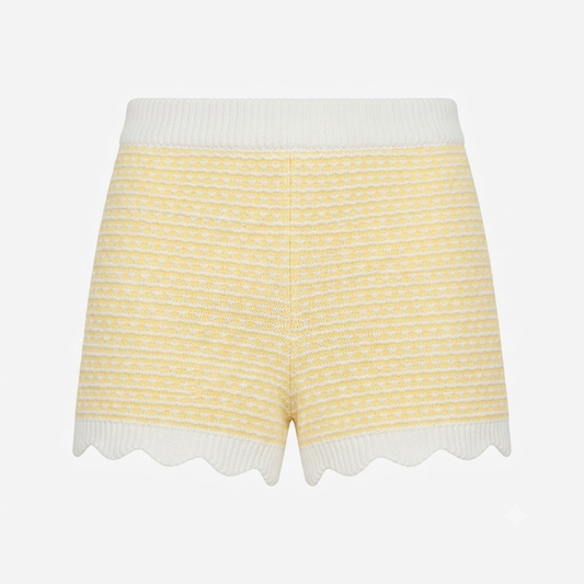 PRIMARK Stripe Knit Shorts For Girls (butter Yellow)