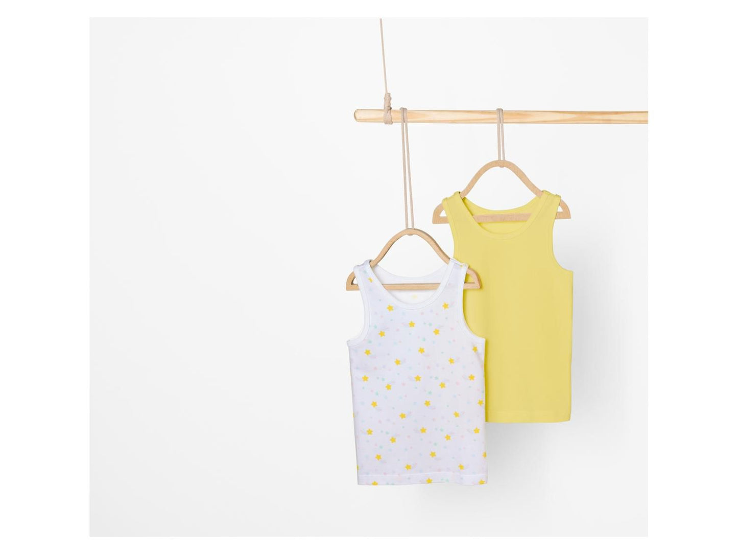 Lupilu® 2-piece girls' tank tops, Yellow/White