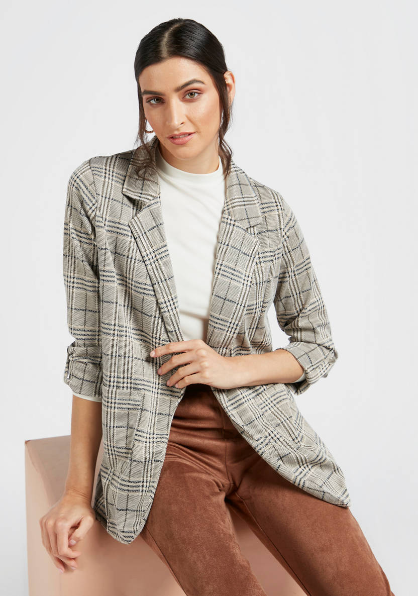 Women’s Check Blazer (3/4 sleeves)