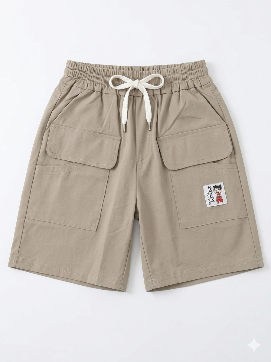 Nezha Motif Utility Cargo Shorts