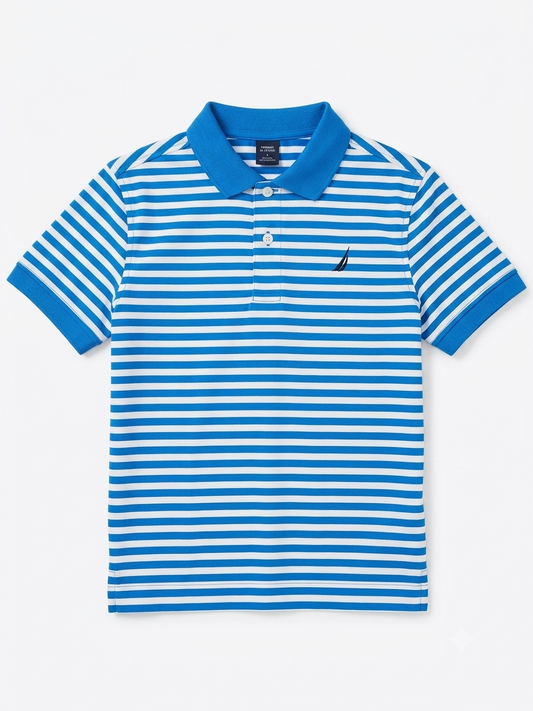 NAUTICA Boys’ Striped polo T-Shirt (Slim Fit)