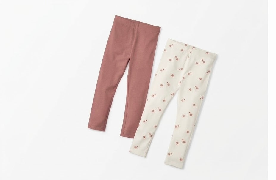 LUPILU Girls’ Cotton Leggings, 2 pcs
