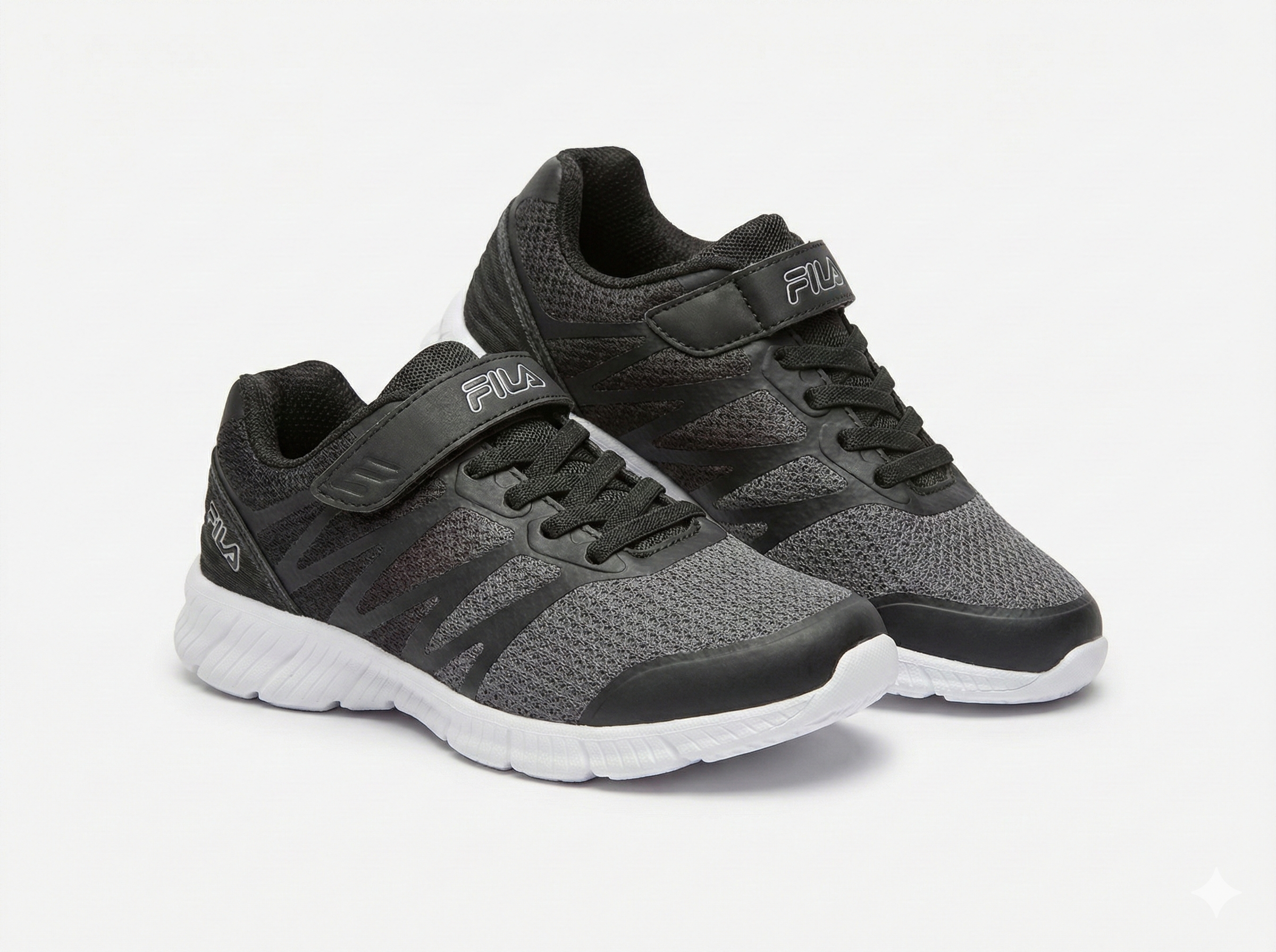 Fila Boy's Black Mesh Athletic Sneakers